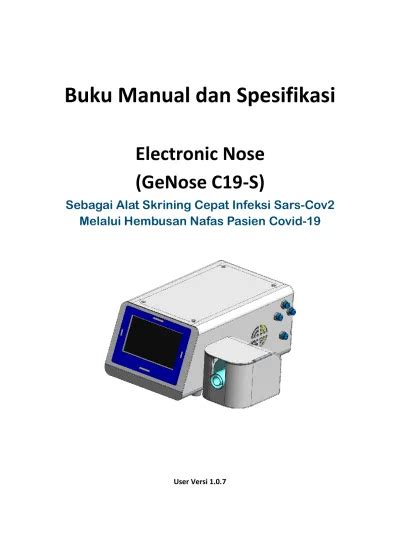 Sterilisasi Buku Manual Dan Spesifikasi Electronic Nose Genose C S