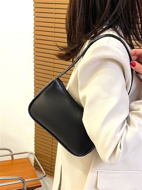 Olivia Mark Plain Zipper Shoulder Bag Women Shoulder Bags