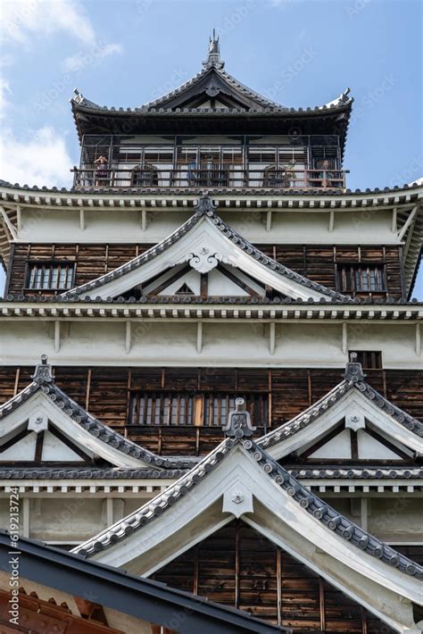 Hiroshima castle in Japan, traditional Japanese architecture Stock ...