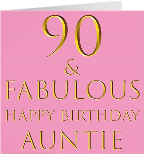 Hunts England Auntie 90th Birthday Card 90 Fabulous Happy