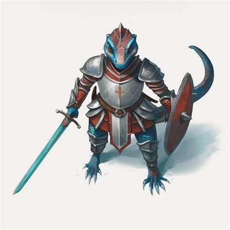 Burshoto, lizardfolk paladin [bing->sdxl img2img] : r/dndai