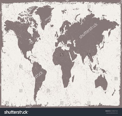 Old World Mapgrunge World Mapvector Illustration Stock Vector (Royalty ...