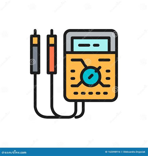 Ammeter Digital Multimeter Electrical Tool Voltmeter Flat Color Icon