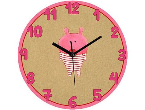 Children Nursery Wall Clock Pink Pig Wall Clock Clock Pig Baby