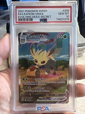 Pok Mon Tcg Leafeon Vmax Evolving Skies Holo Secret Rare