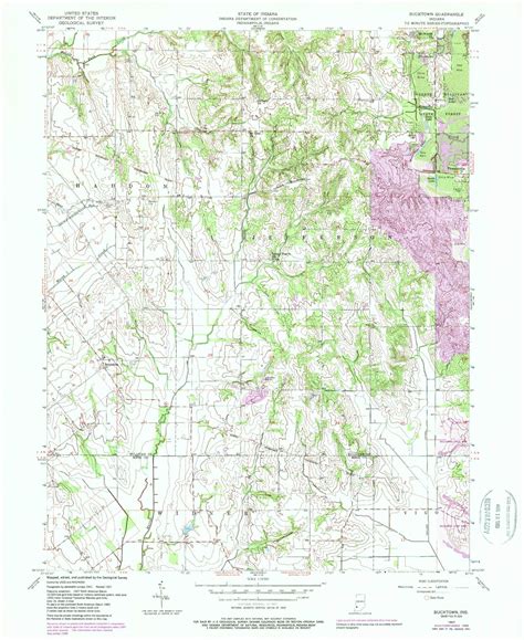 Classic USGS Bucktown Indiana 7.5'x7.5' Topo Map – MyTopo Map Store