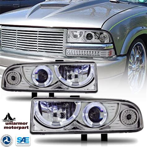 For 98 04 Chevy S10 Pickup Blazer Chrome Clear Headlights Head Lamp Assembly L R Ebay