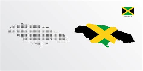 Conjunto De Mapas Pol Ticos De Jamaica Con Regiones Aisladas Y Bandera