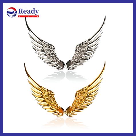 Ly Car Auto Sticker D Stereo Metal Angel Wing Car Decoration With