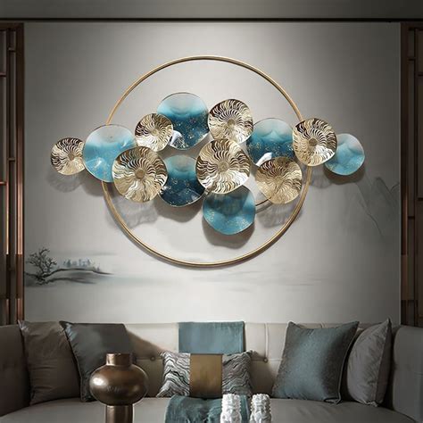 Modern Light Luxury Hollowed Leaves Metal Wall Decor in Blue-Homary | Wrought iron wall art ...