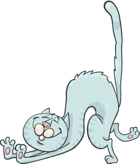 Stretching Cat Cartoon Cat Domestic Pet Vector, Cat Clipart, Cartoon ...