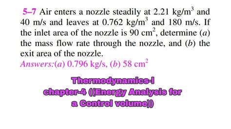 Air Enters A Nozzle Steadily It 2 21kg M 3 And 40 M S And