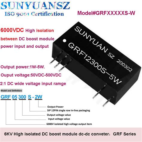 6kv Isolated High Voltage Output 2W Ouptut Power 5V to 250V Module ...