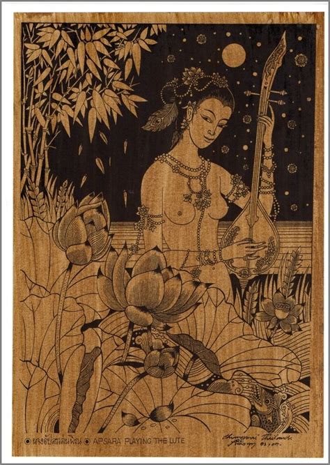 Thai Traditional Art Of Apsara By Printing On Sepia Paper Etsy Thai