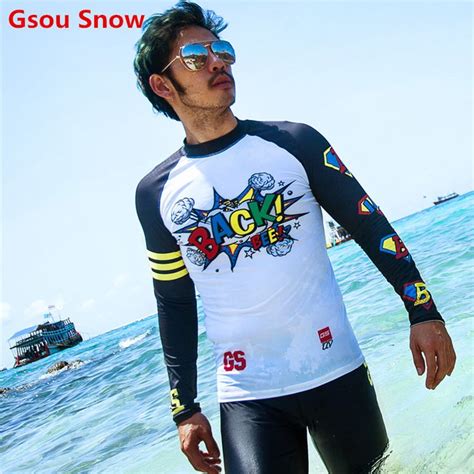 Gs Swimming Rashguard Diving Rash Guard Shirts Men Long Sleeve Swimwear Surf Upf 50 Surfing