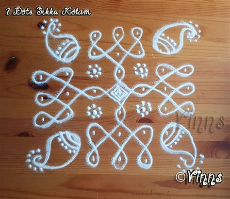 Dots Sikku Kolam With Paisleys Vinns Kolam