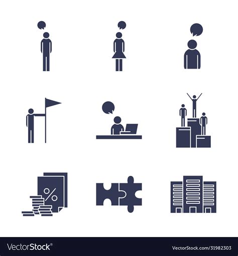 People flat style icon set design Royalty Free Vector Image