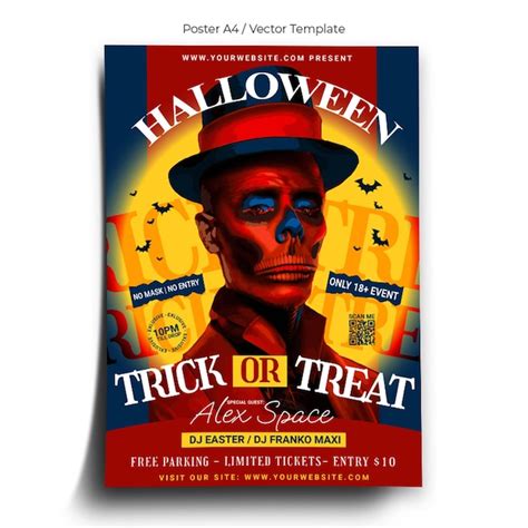 Premium Vector Trick Or Treat Party Poster Template