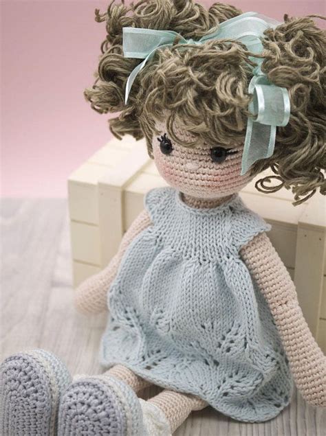 Amigurumi Crochet Doll Sweet Cuddly Doll With Knitted Dress Puppe