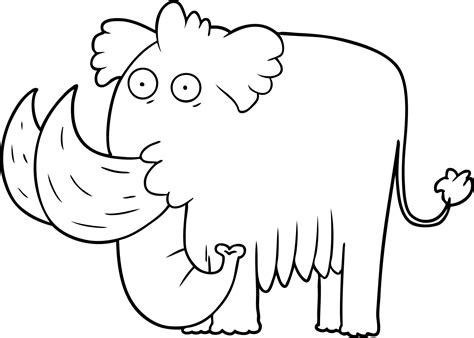 cartoon mammoth line art 12540201 Vector Art at Vecteezy