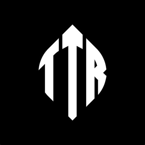 El diseño del logotipo de la letra del círculo TTR con forma de círculo