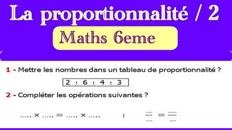 Maths 6ème La proportionnalité 2 Exercice 2 YouTube