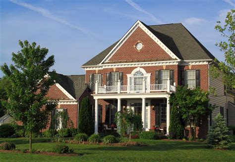 Brick Two Story House - Brown Brick Two Story A Nice Modern Brown Brick ...