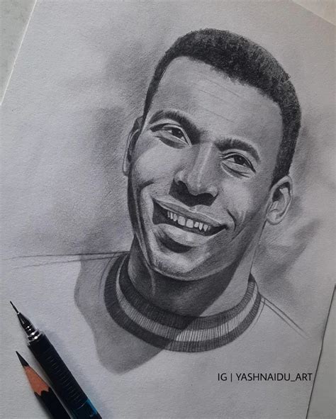 Pencil Sketch of Legend @pele in 2023 | Art day, Pencil drawings ...