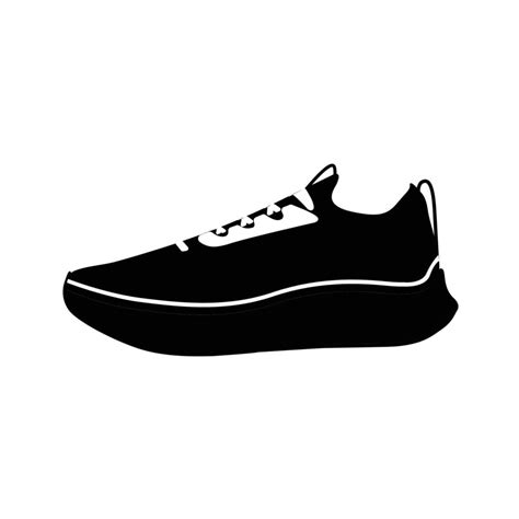 Running Shoes Silhouette Black And White Icon Design Element On