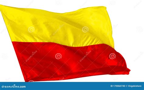 KARNATAKA FLAG FLYING HIGH RED YELLOW Stock Illustration - Illustration ...