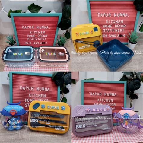 Jual DAPUR NUNNA ANEKA LUNCH BOX ANAK COSTUM NAMA LUNCH BOX UNGU