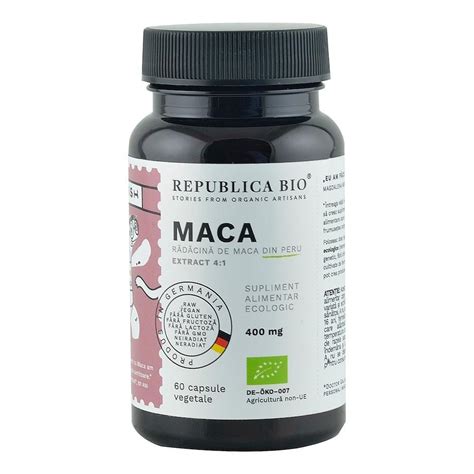 Maca Ecologica Extract Capsule Republica Bio Dr Max Farmacie