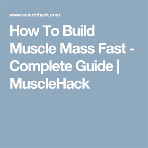 How To Build Muscle Mass Fast Complete Guide Musclehack Ejercicios