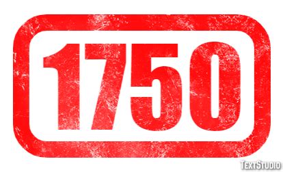 1750 Text Effect and Logo Design Number