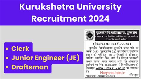 Kurukshetra University Kuk Recruitment Non Teaching Posts Clerk