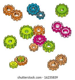 Set Gear Wheels Vector Stock Vector Royalty Free 16235839 Shutterstock