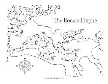 Ancient Roman Empire Map for Coloring