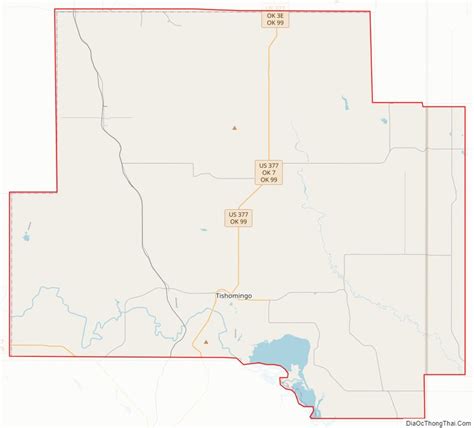 Map of Johnston County, Oklahoma - Thong Thai Real