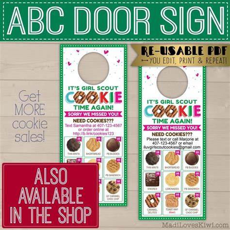 Mini Abc Girl Scout Order Form Printable Editable Price Chart