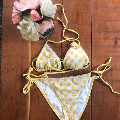 Guess Swim Guess Yellow Polka Dot Bikini Poshmark