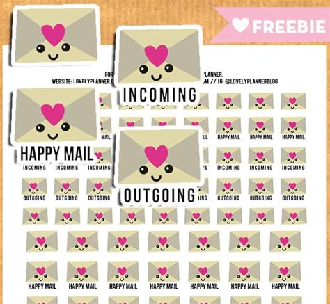 Kawaii Happy Mail Envelope Stickers Free Printable Lovely Planner