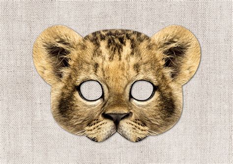 Lion Cub Printable Mask Lion Cub Photo Real Lion Cub Mask Halloween