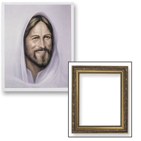 Gerffert Collection Smiling Jesus Christ Framed Portrait Print 13 Inch