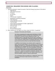 Contract Pre Award Clauses Pdf EXERCISE REQUIRED PROVISIONS AND