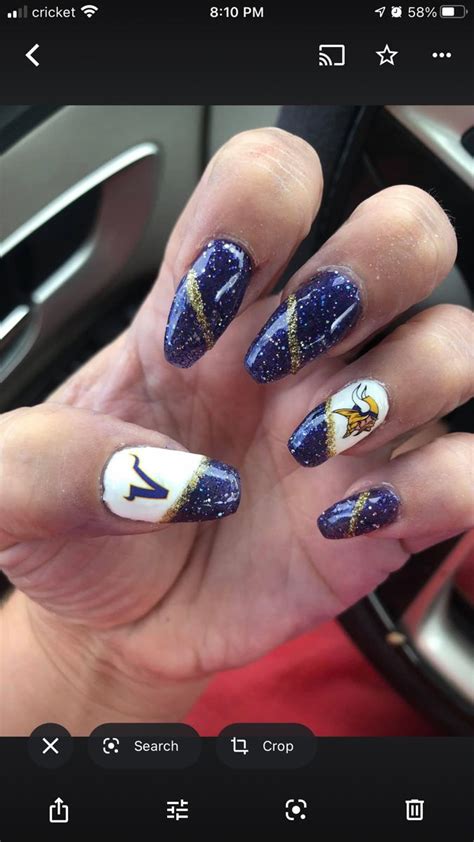 Vikings Nails Gold Nail Designs Purple Nail Designs Nails