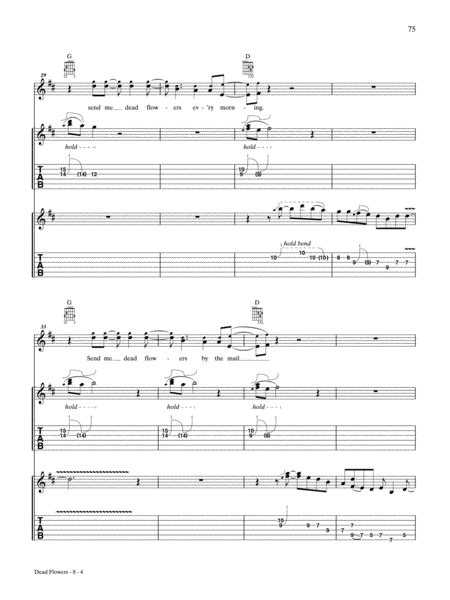 Dead Flowers by The Rolling Stones - Guitar Tablature - Digital Sheet ...