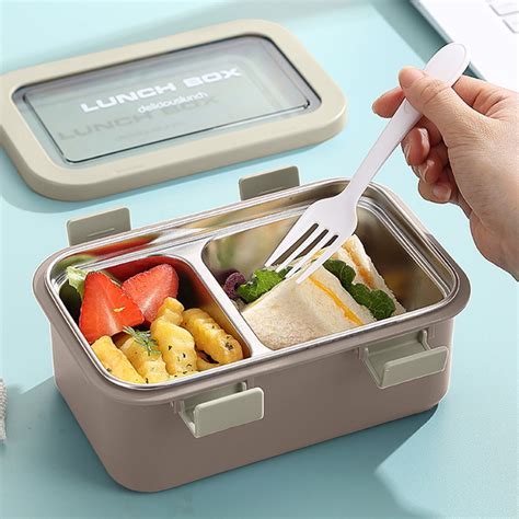 Vrorvz Leak Proof Stainless Steel Lunch Box for Office Workers and