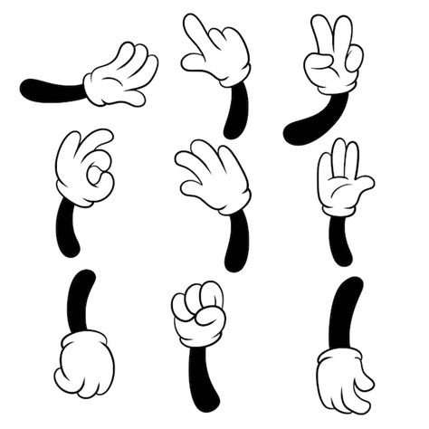 Premium Vector Set Cartoon Hands Illustration