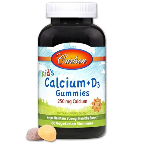 Carlson Labs Kid S Calcium D Gummies Natural Fruit Flavors Mg