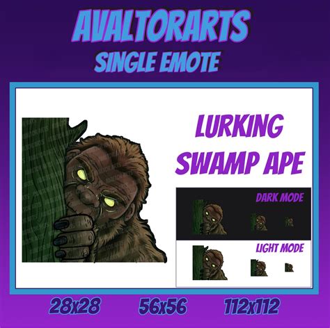 Lurking Swampape Emote Channel Emote For Twitch Discord Stream